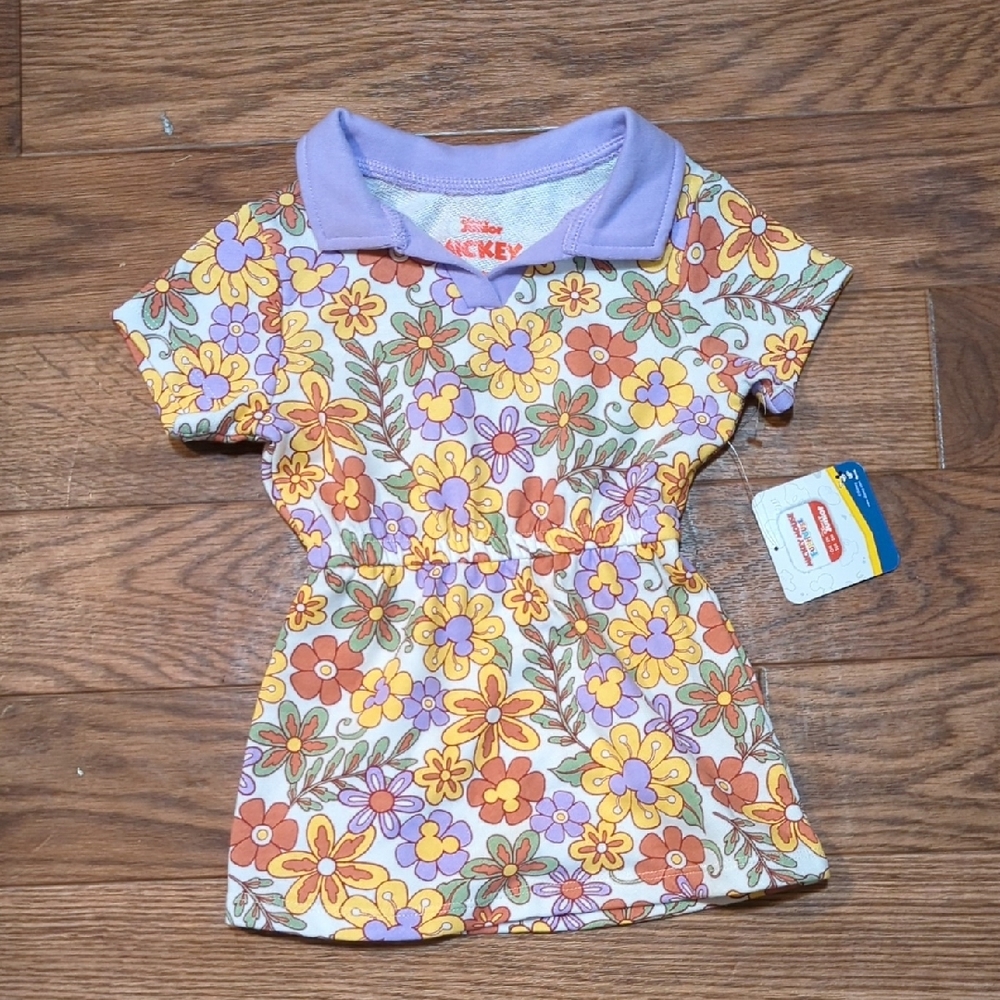Kids Floral Dress - Purple and Orange